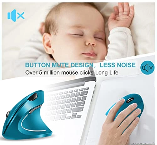 Ergonomic Vertical Wireless Optical Mouse - USB