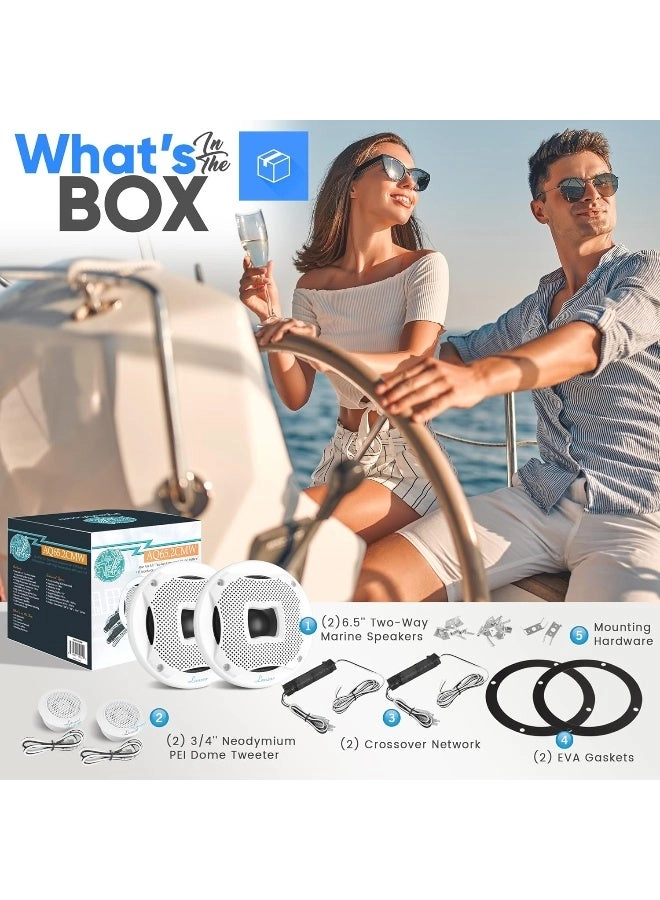 Two Way Marine Speaker System - 6.5 inch 450 Watts Max Power
