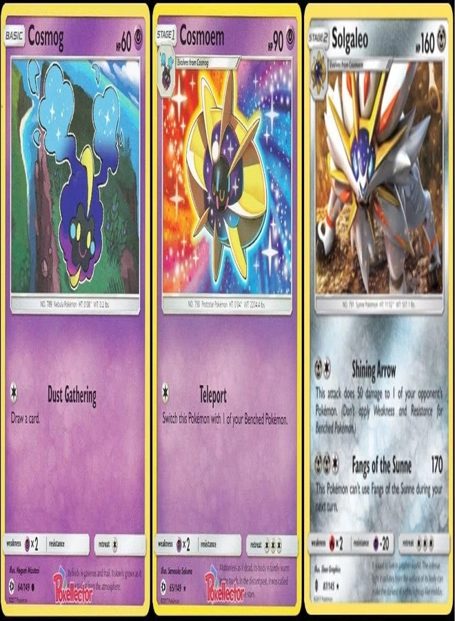 Pokémon Solgaleo 87/145 - Guardians Rising Rare + Cosmog Cosmoem