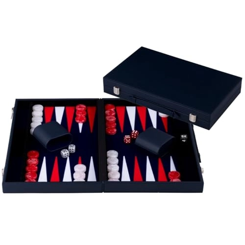 Backgammon - Luxury Case Red/White Complete Kit