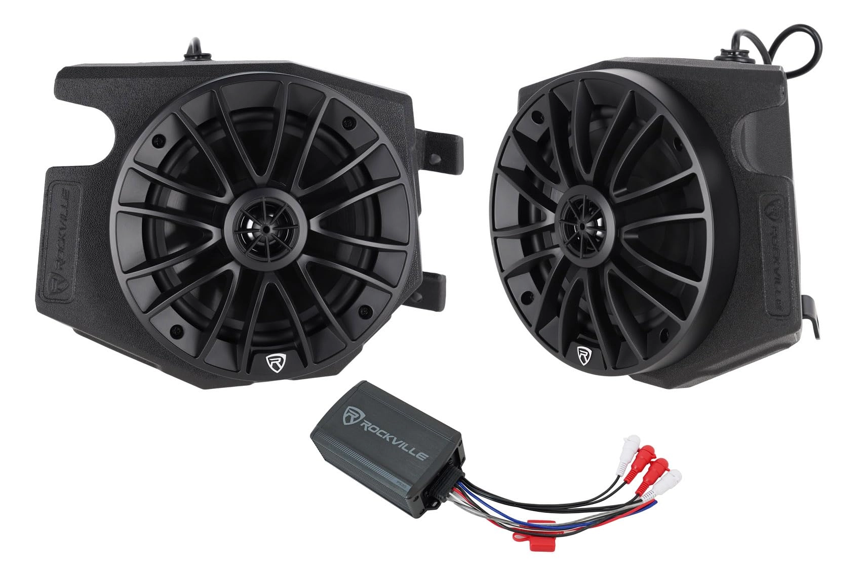 Rockville RZL7 - 6.5" 600W Kick Panel Speakers + PS20 - 2-Channel IP65 Bluetooth Amplifier