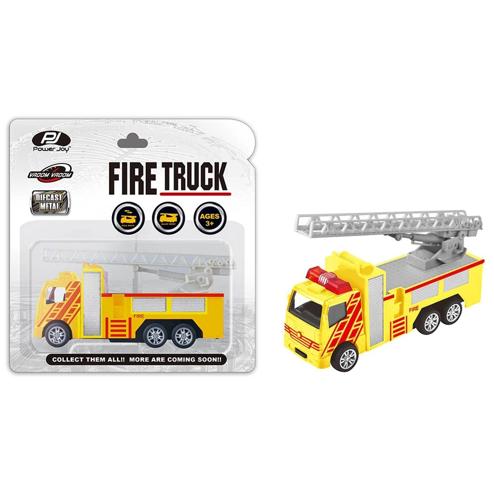 Vroom Vroom Diecast Firetruck 1:43 Yellow