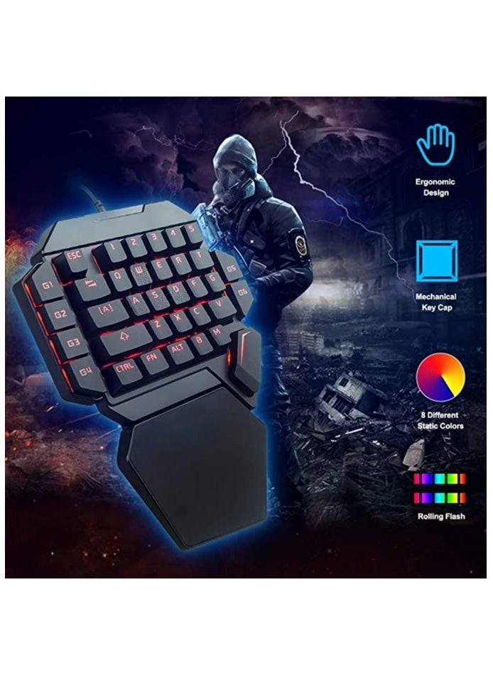 One-Handed RGB Mechanical Keyboard - Wired