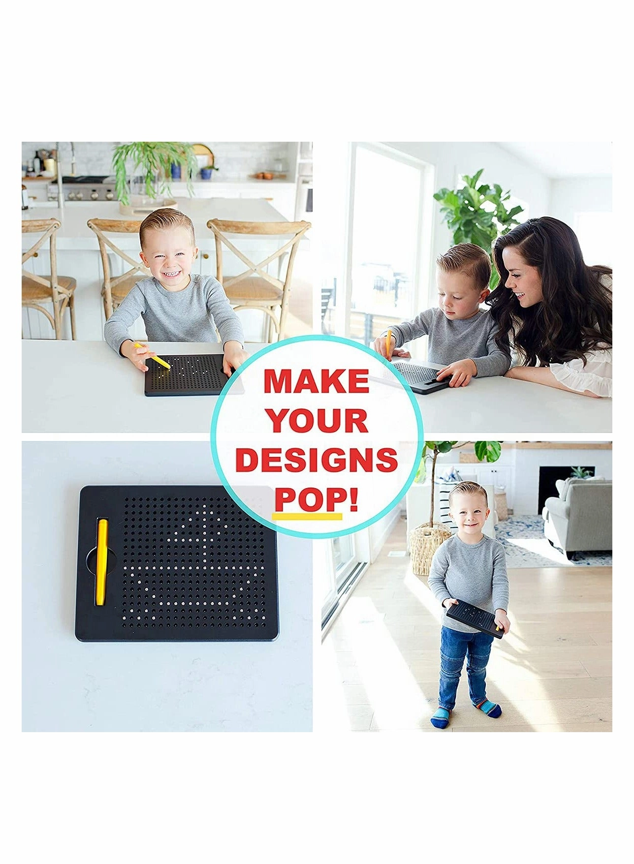 Magnetic Drawing Board - Toddlers Beads Drawing Stylus