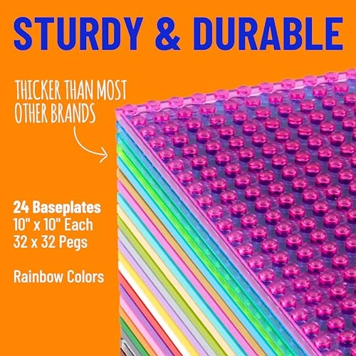 Stackable Baseplates - 24pcs Rainbow