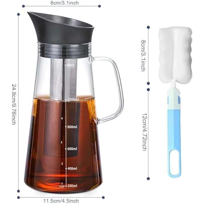 Cold Brew Maker - 800Ml Leakproof Airtight Lid